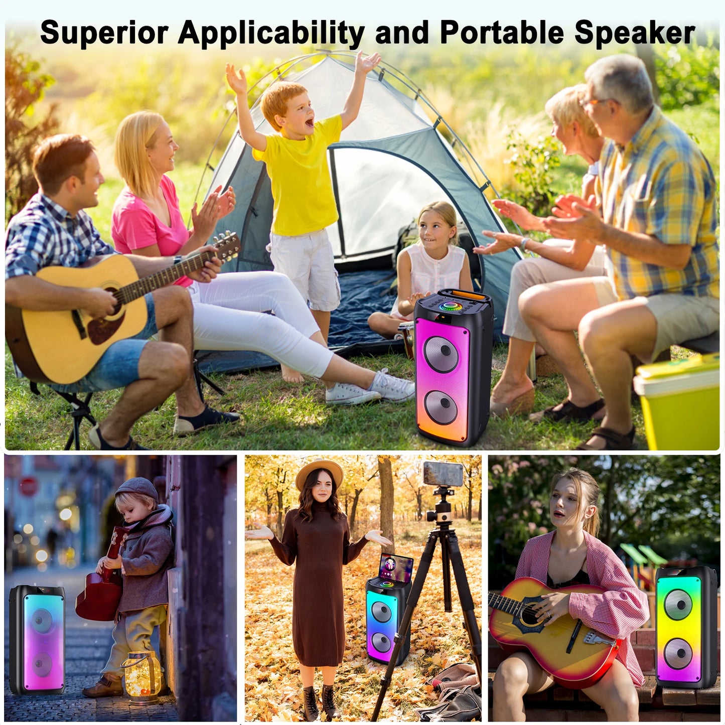 FanFun Wireless Bluetooth Karaoke Speaker With Dual Microphones