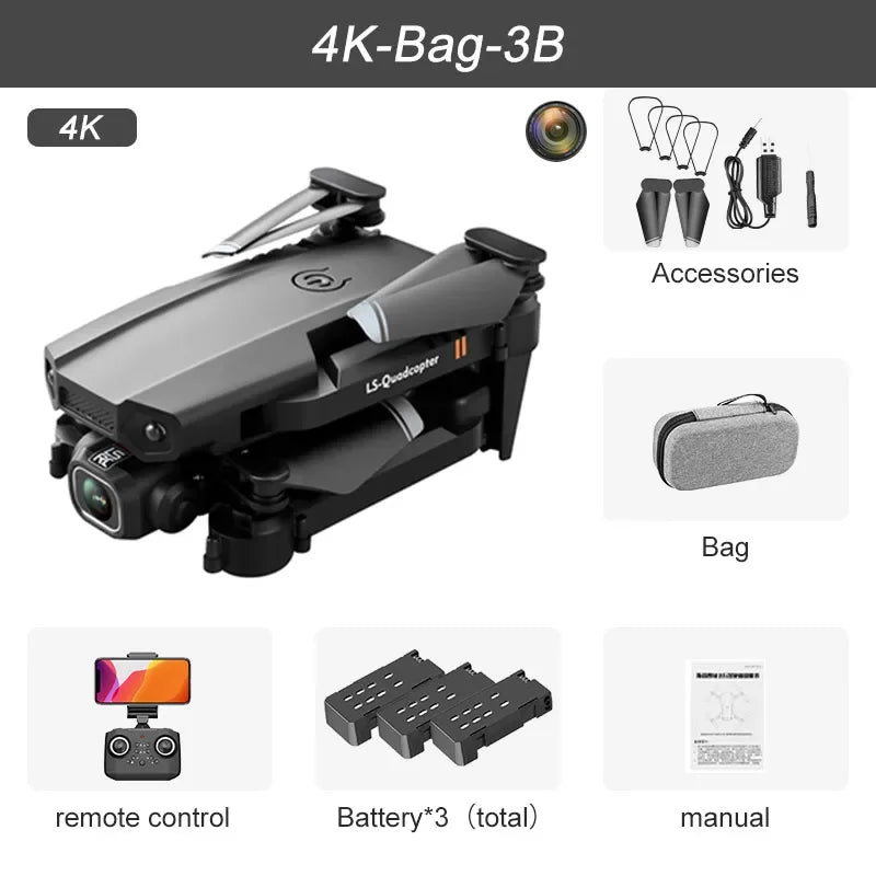 QJ XT6 Mini Drone 4K Camera, WiFi FPV Foldable Quadcopter