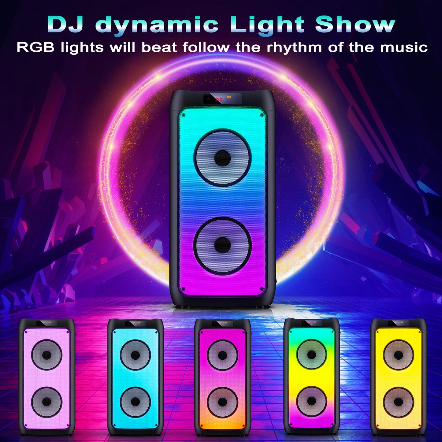 FanFun Wireless Bluetooth Karaoke Speaker With Dual Microphones