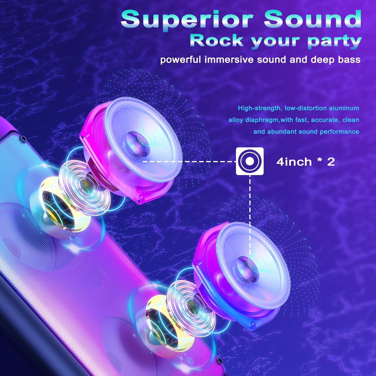 FanFun Wireless Bluetooth Karaoke Speaker With Dual Microphones