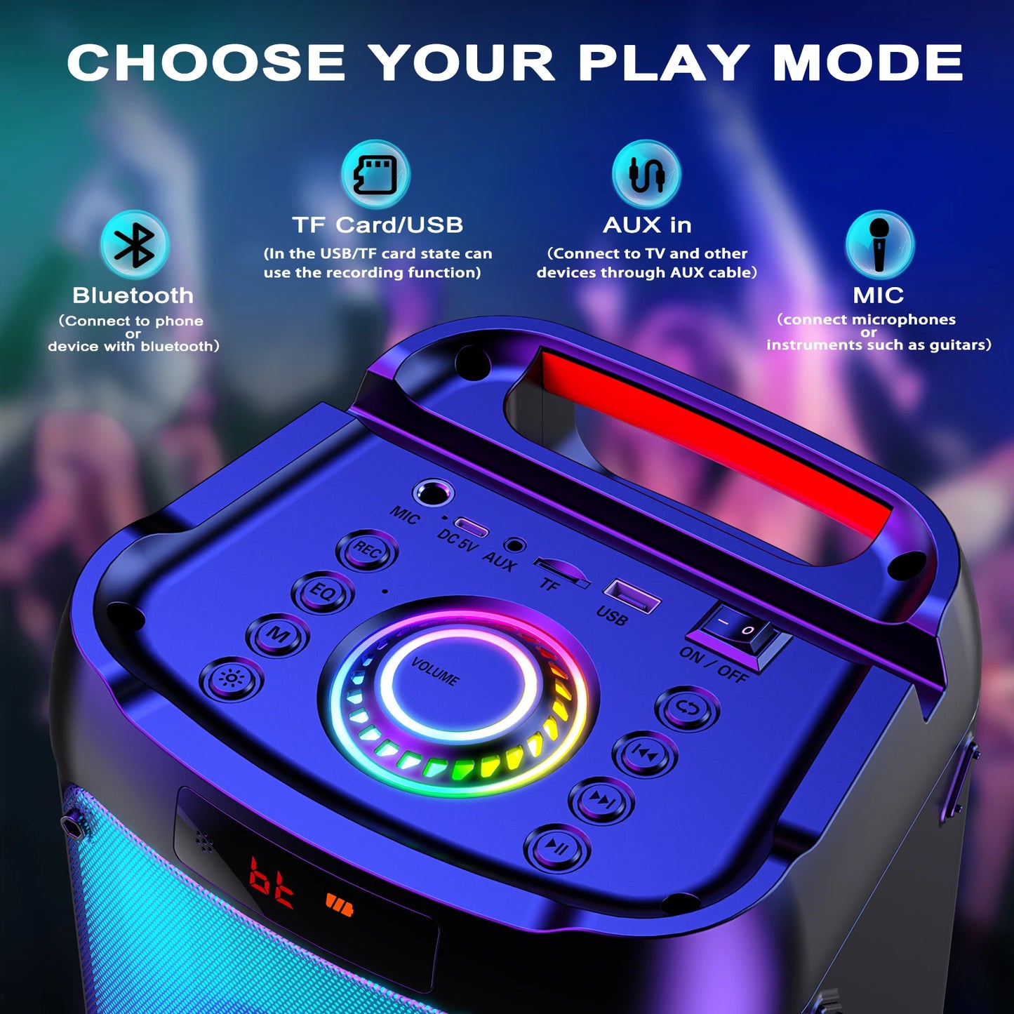 FanFun Wireless Bluetooth Karaoke Speaker With Dual Microphones