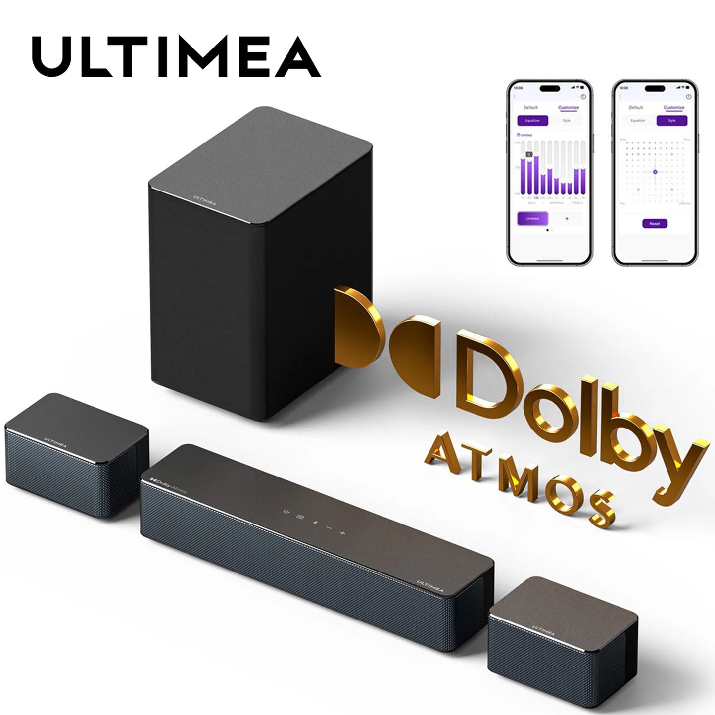 ULTIMEA Poseidon D60 Five Point One Channel Soundbar Dolby Atmos