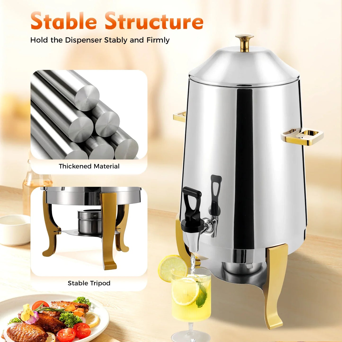 Bymaocar Commercial Hot Beverage Dispenser With Adjustable 35-85C Temperature