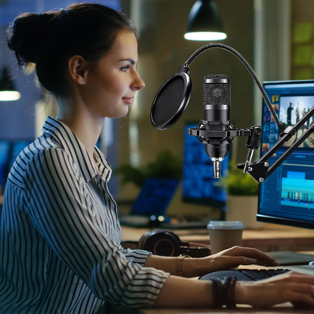 APWIKOGER BM800 V8s Podcast Sound Card Kit With Condenser Microphone