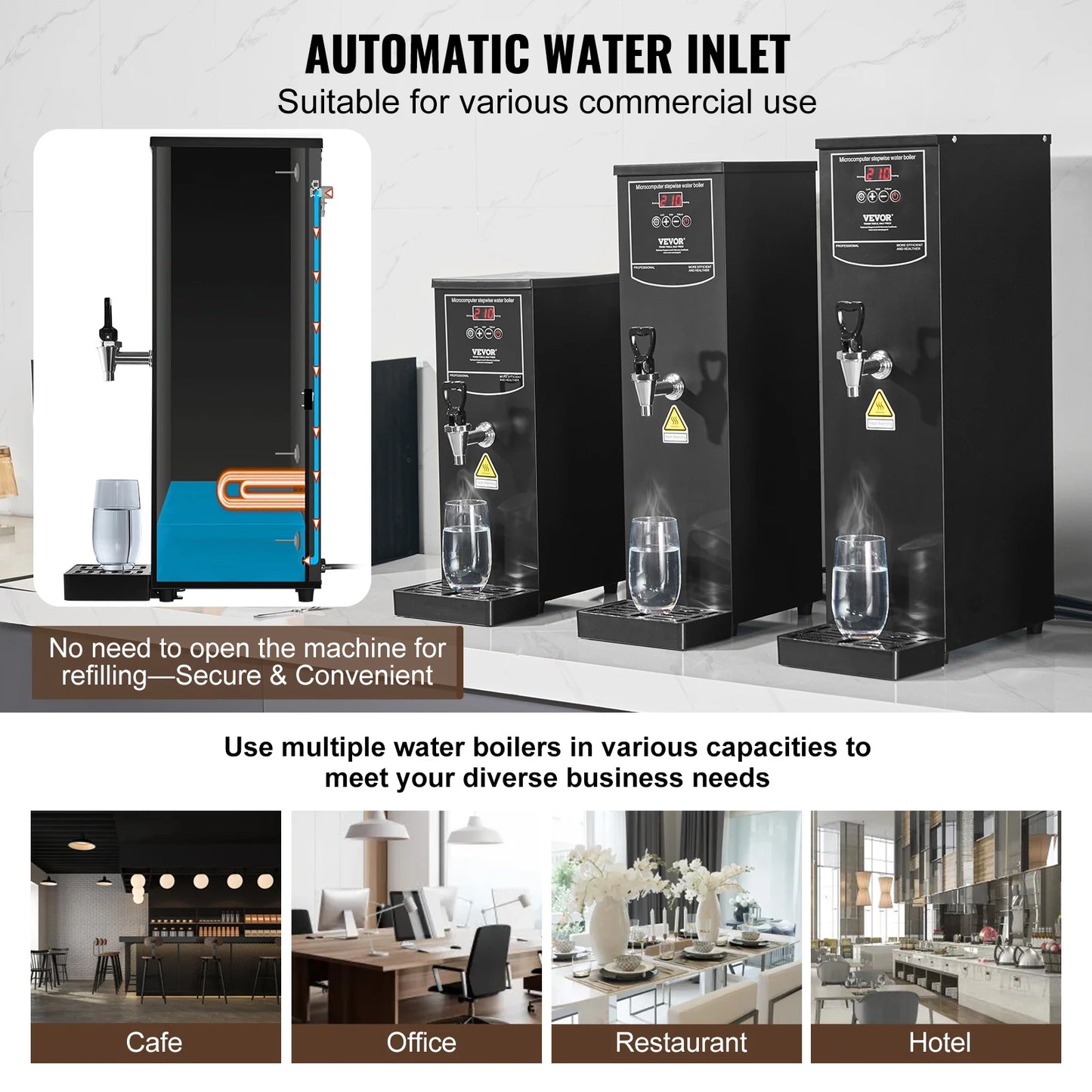 Vevor Commercial Water Boiler 10/15/20L Electric Hot Water