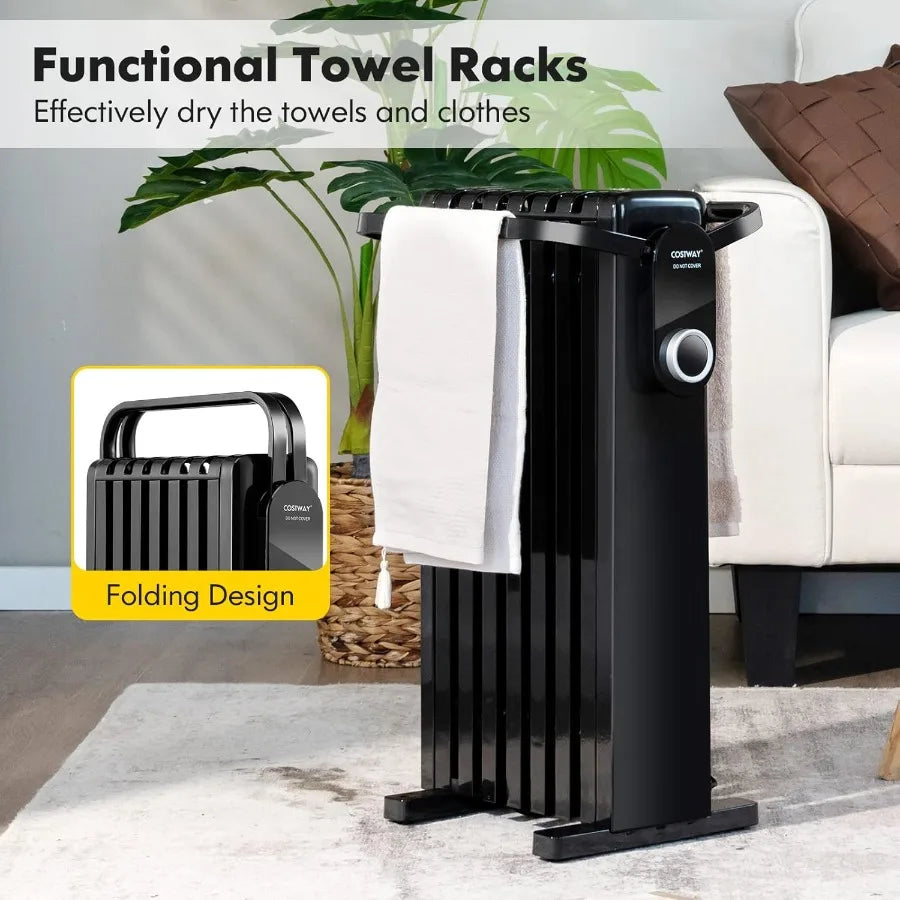 XMSJ Oil Filled Radiator Heater 1500W With 3 Heat Settings