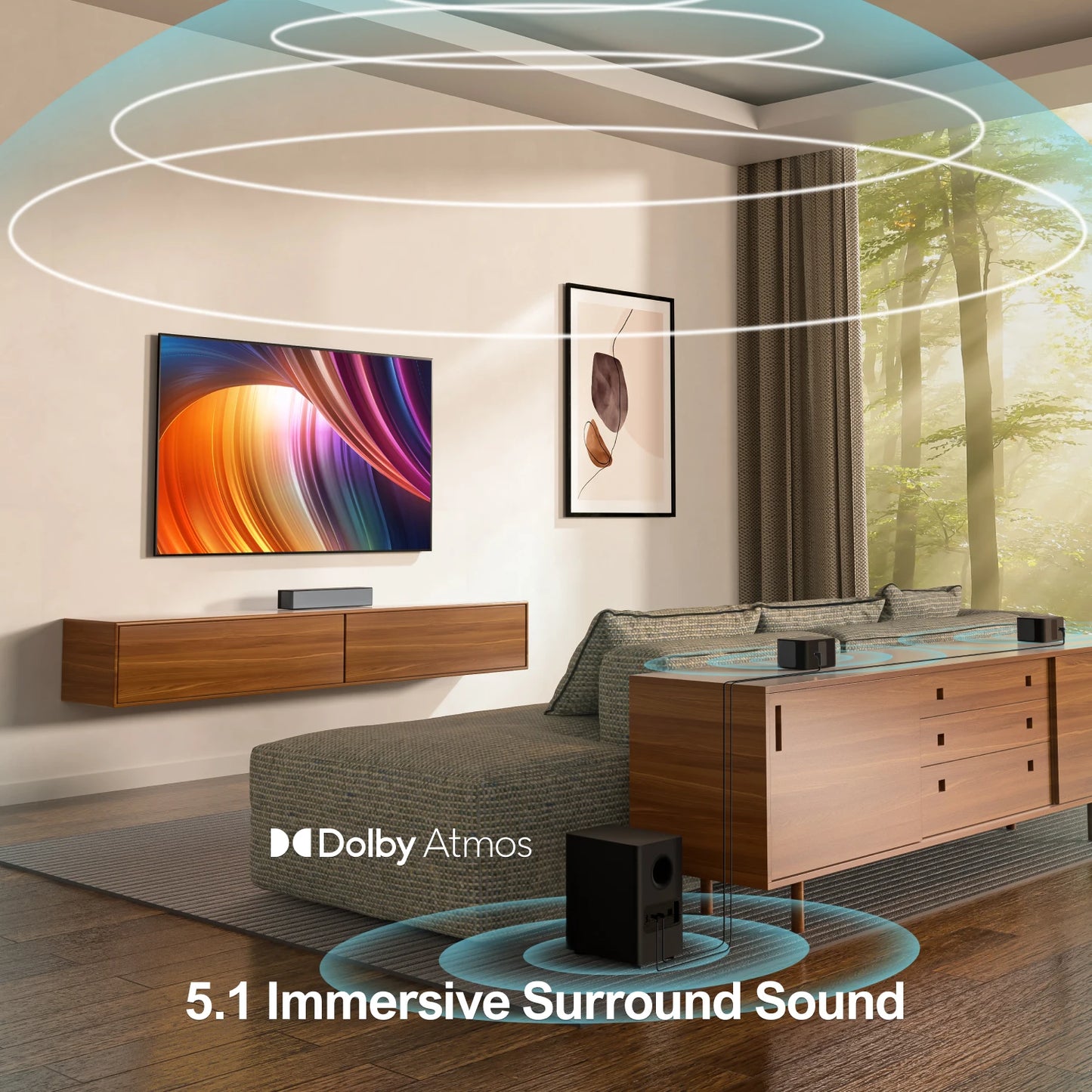 ULTIMEA Poseidon D60 Five Point One Channel Soundbar Dolby Atmos