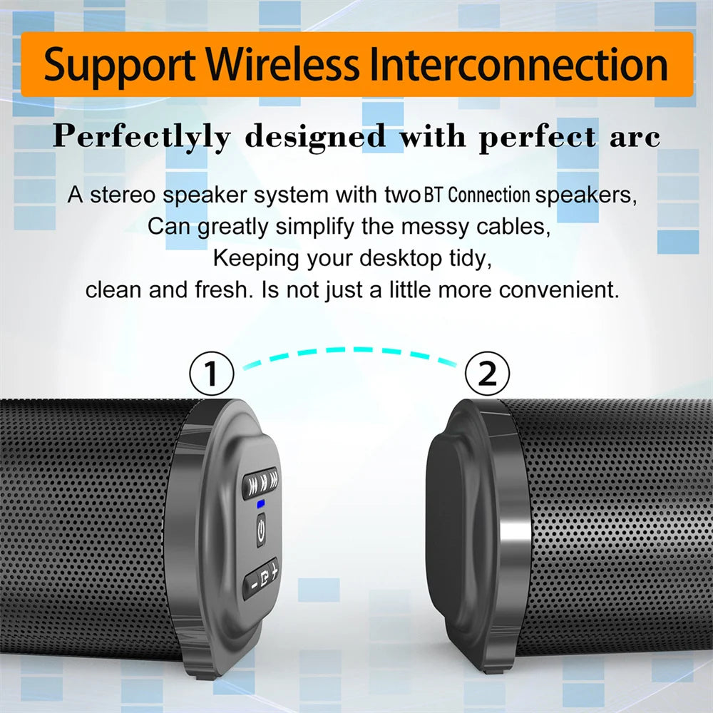 CURUK Rechargeable Portable Sound Bar With Bluetooth Subwoofer