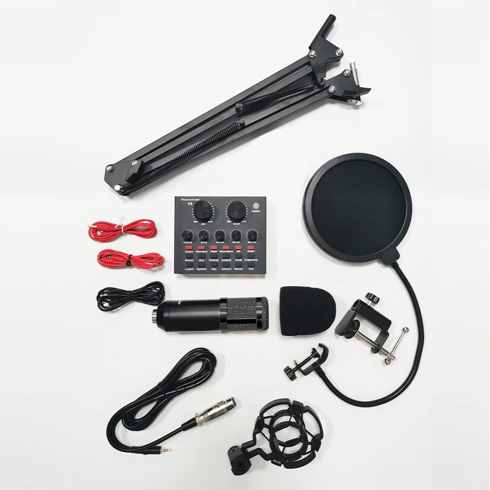 APWIKOGER BM800 V8s Podcast Sound Card Kit With Condenser Microphone