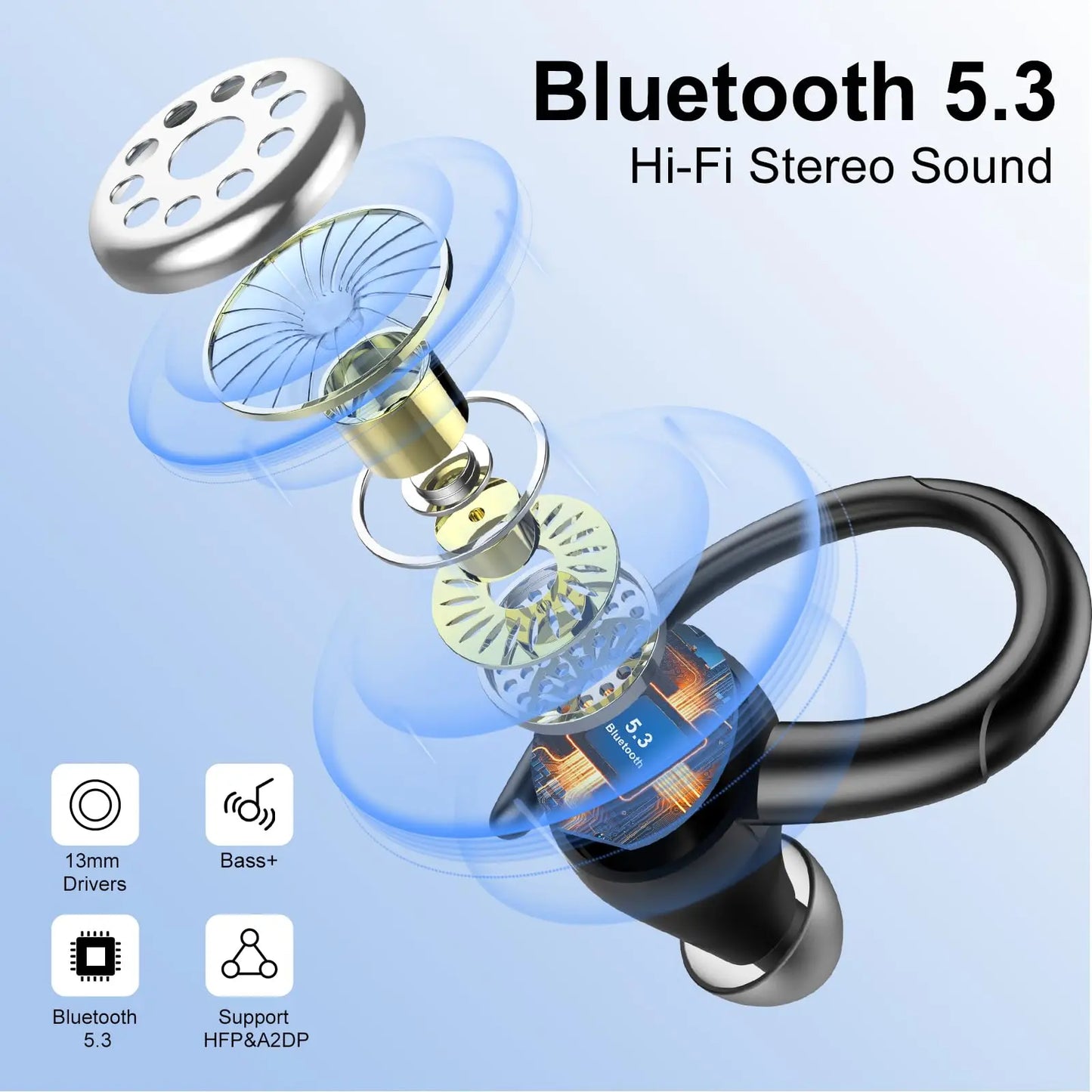 Btootos Wireless Earbuds Sport 48H Battery IP7 Waterproof