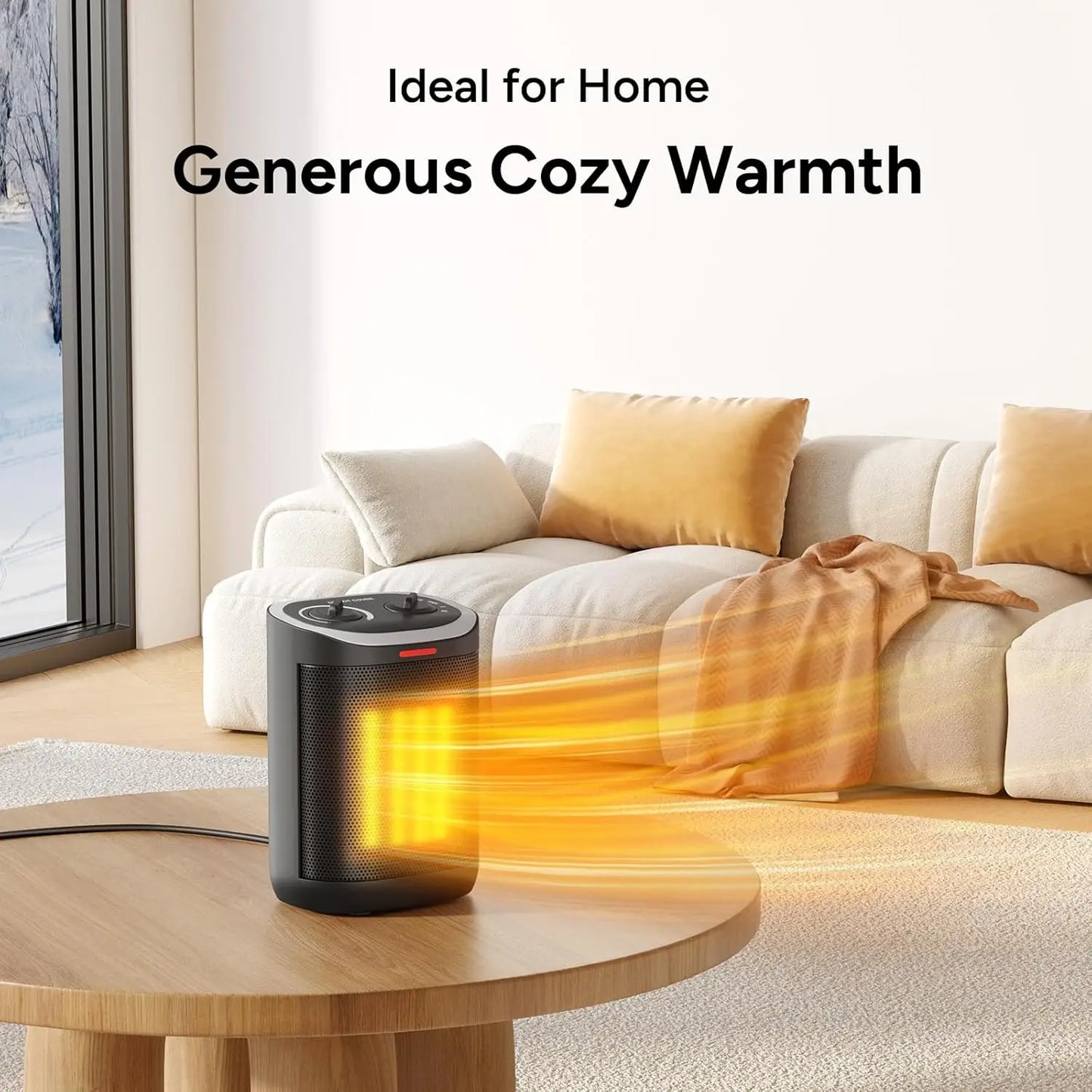 XMSJ Portable 1500W Ceramic Space Heater with Thermostat
