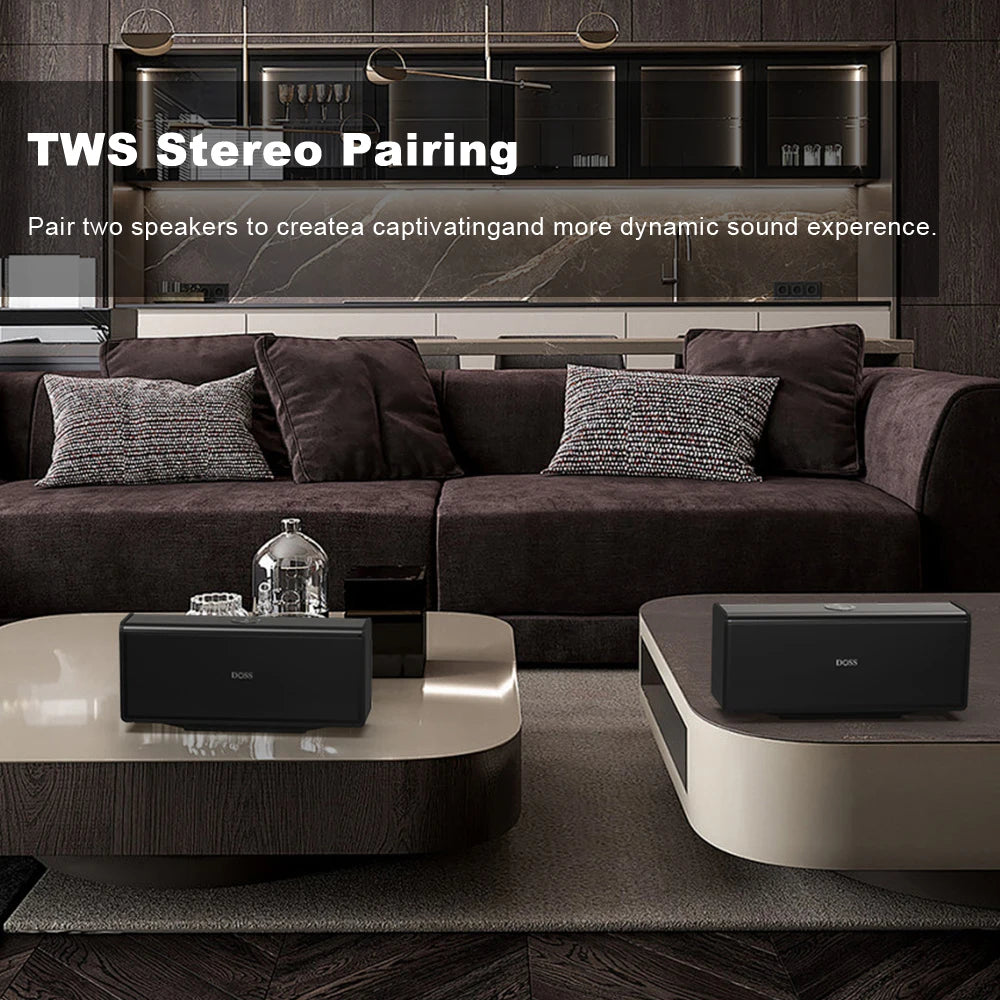 DOSS 80W Home Bluetooth Speaker With TWS Stereo Pairing