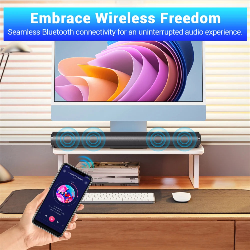 CURUK Rechargeable Portable Sound Bar With Bluetooth Subwoofer