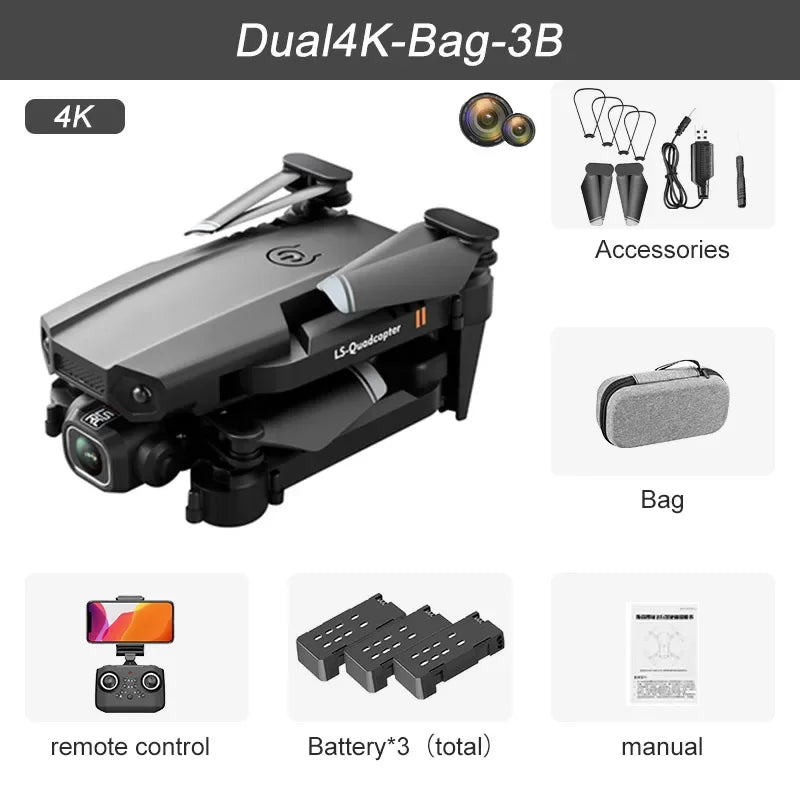QJ XT6 Mini Drone 4K Camera, WiFi FPV Foldable Quadcopter