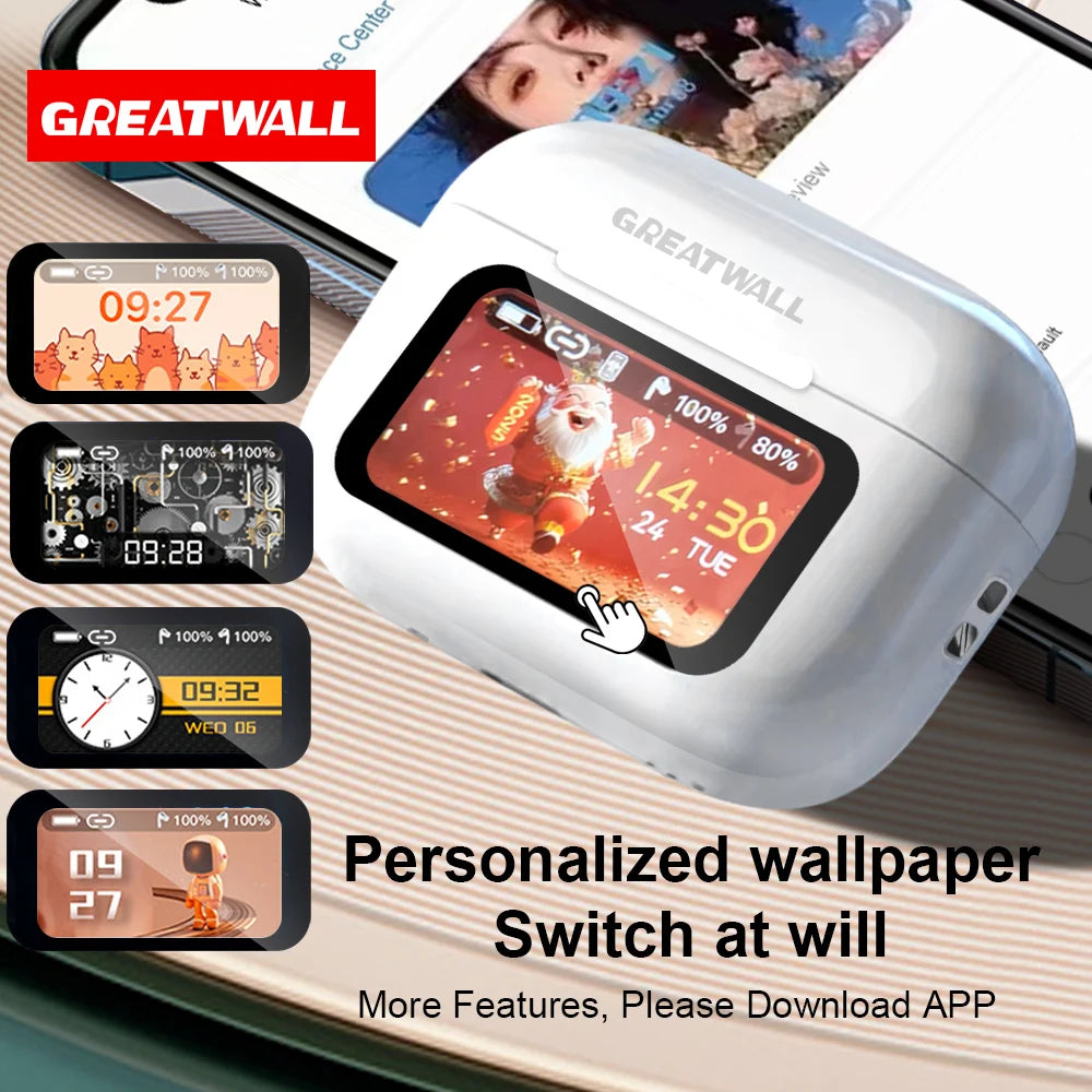 GREATWALL Bluetooth Wireless Earphones Active Noise Cancelling With Mic