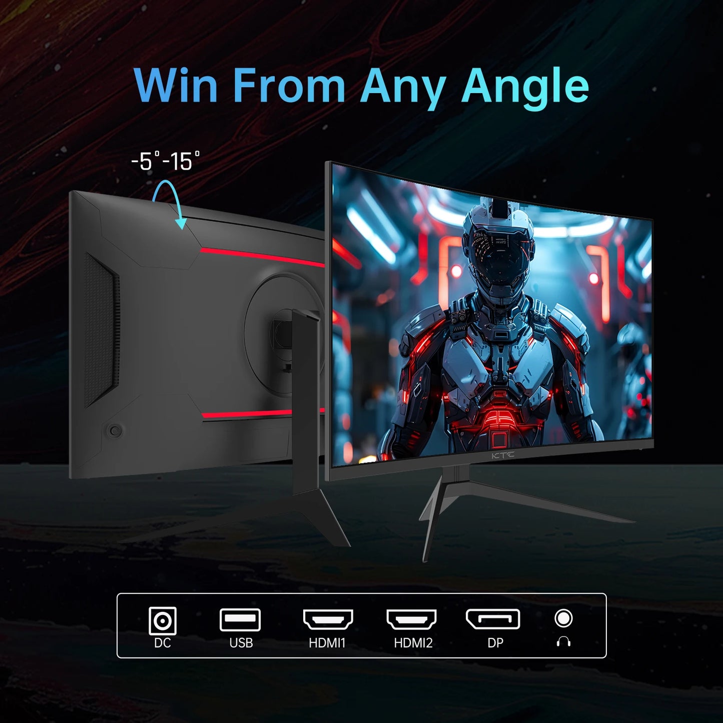 KTC 240Hz Curved Gaming Monitor 1ms HDR Freesync G Sync