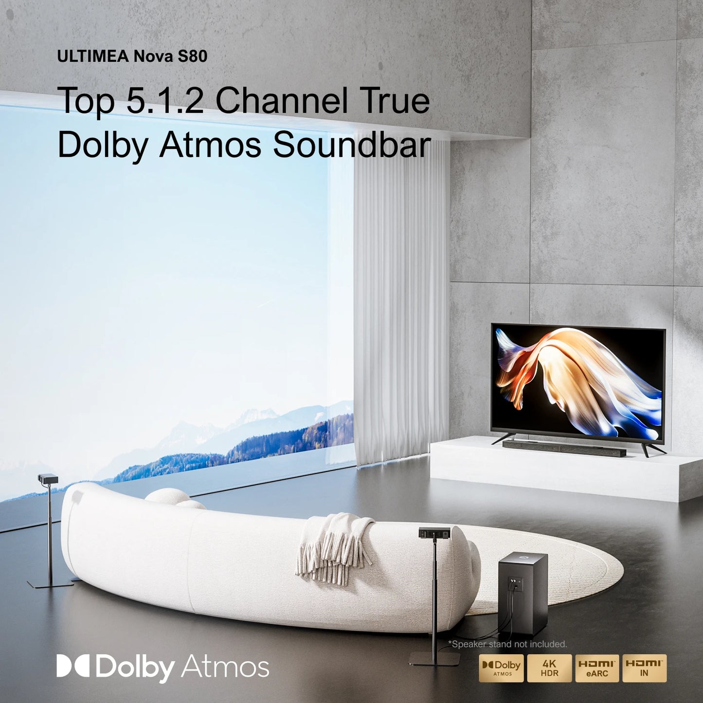 ULTIMEA 5.1.2 Dolby Atmos Soundbar Wireless Subwoofer