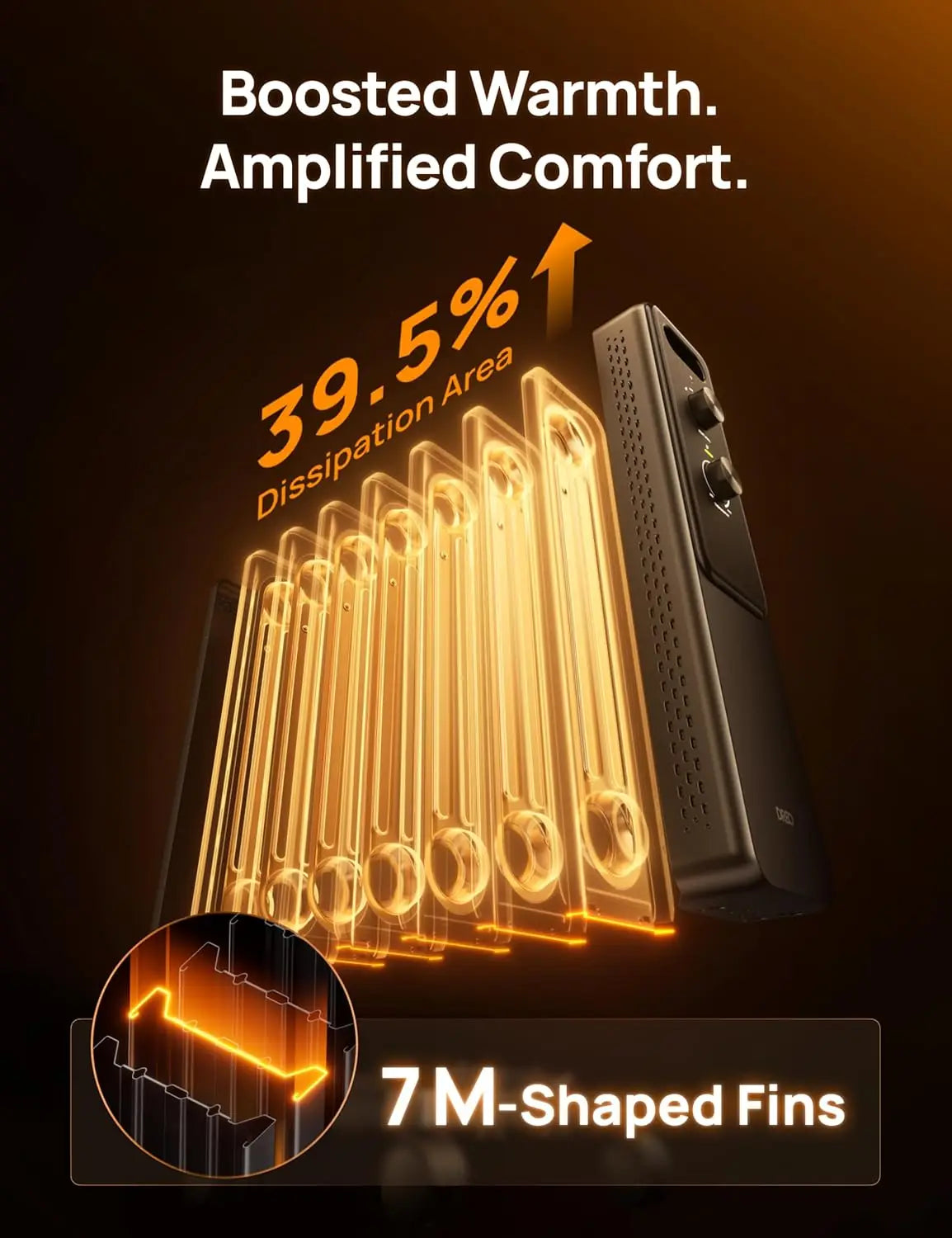 XMSJ Oil Filled Radiator Heater With Adjustable Thermostat