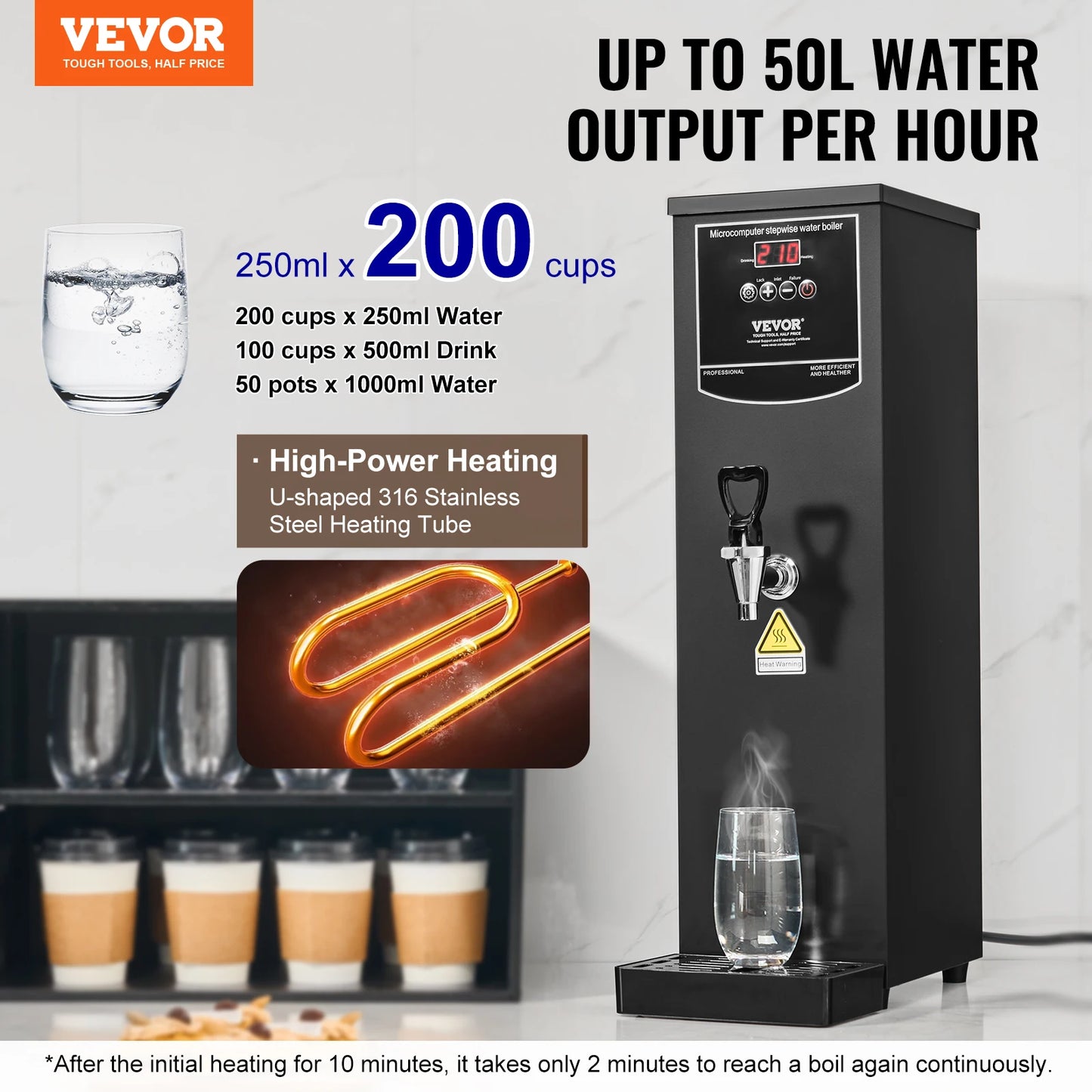 Vevor Commercial Water Boiler 10/15/20L Electric Hot Water