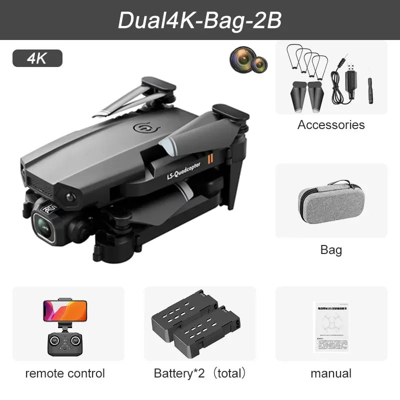 QJ XT6 Mini Drone 4K Camera, WiFi FPV Foldable Quadcopter