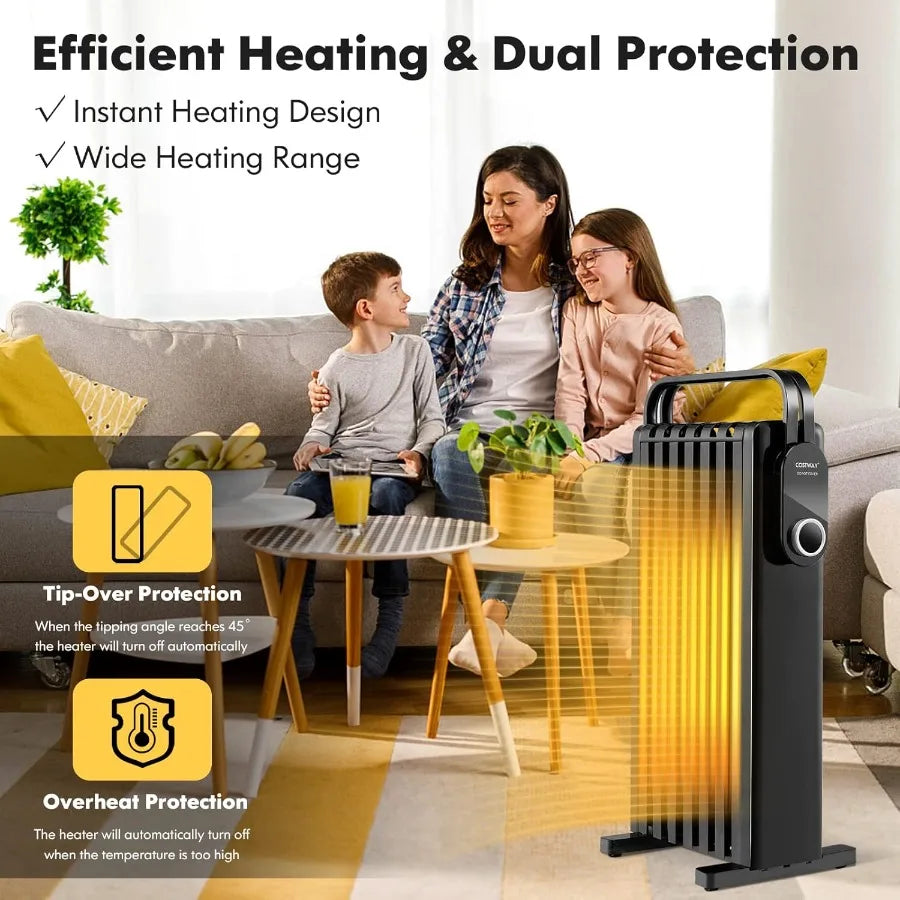 XMSJ Oil Filled Radiator Heater 1500W With 3 Heat Settings
