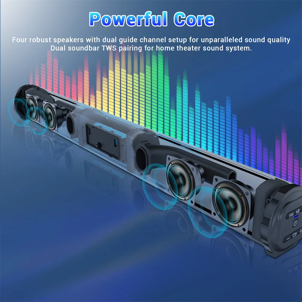 CURUK Rechargeable Portable Sound Bar With Bluetooth Subwoofer